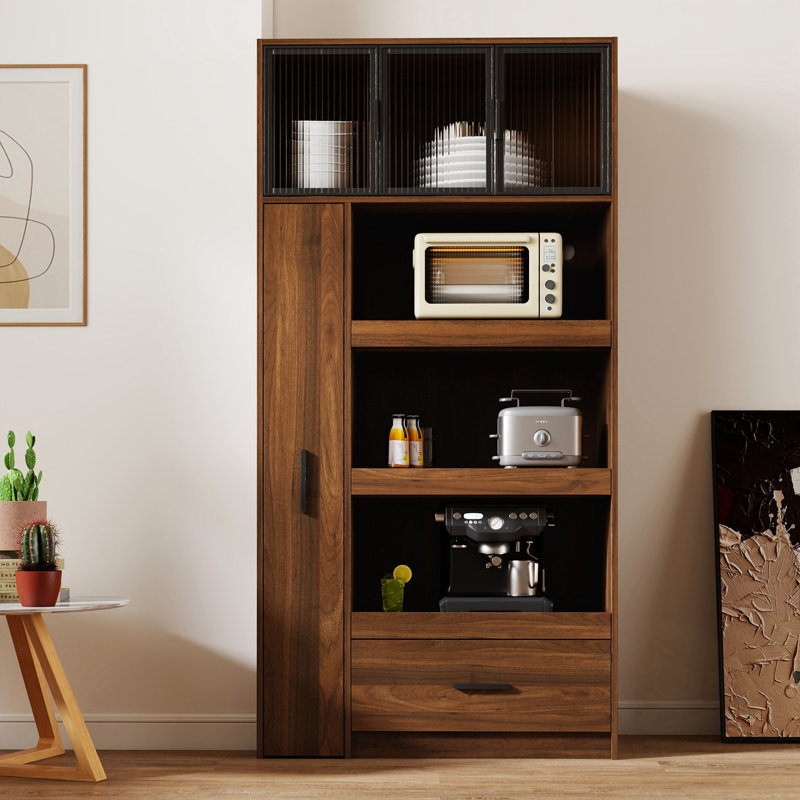 Jitendra with multi-functional pull-out multi-tier storage shelf and Drawers
