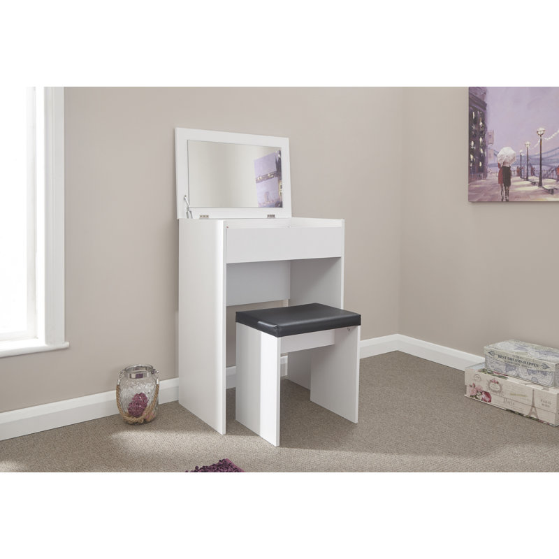 Maisie Dressing Table with Mirror, White