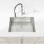 Évier de cuisine en acier inoxydable, à simple cuve, lavabo encastré à la main en nickel brossé, avec bonde et crochet standard Us