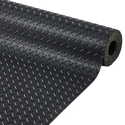 Tapis de garage 7,5 po x 22 pi, rouleau en caoutchouc PVC épais de 2,8 mm, plaque de diamant antidérapante pour atelier, gymnase, remorque et VUS