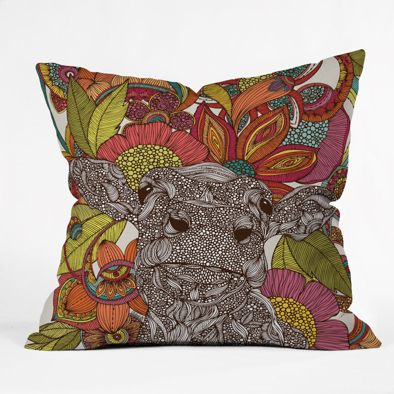 Arabella and the Flowers Throw Pillow, 20" x 20"