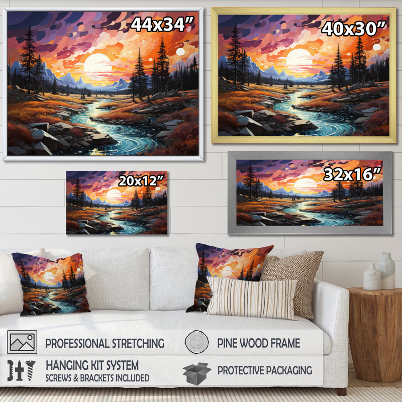 Aurora Borealis Aurora Symphony I, reproduction d'art sur toile, H 24 po x l 32 po x P 1 po, Cadre flottant blanc