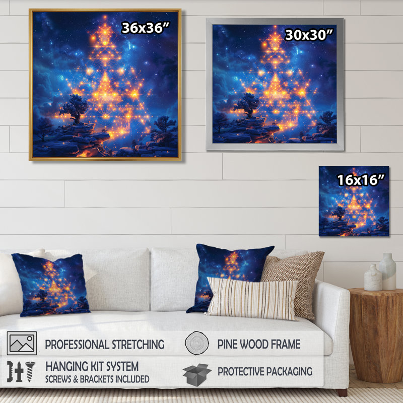 Célébrité géométrique, «Futur ancien I», impression d'art abstrait paysage, Toile tendue, H 30 po x l 30 po x P 1 po