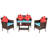 4-Piece PE Rattan Outdoor Sofa Set