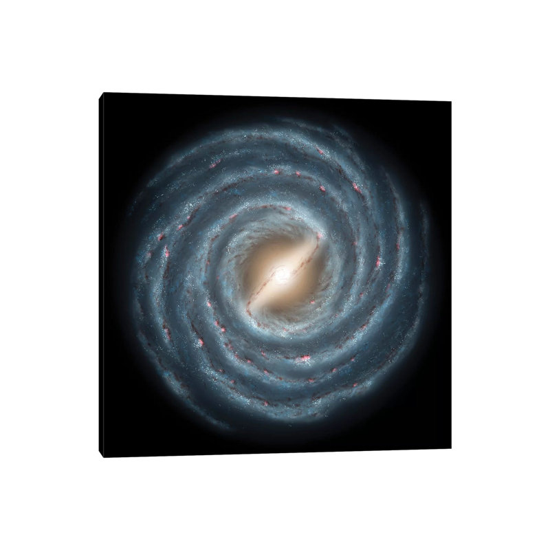 A View of Our Own Milky Way Galaxy and Its Central Bar 1 Piece Wrapped Canvas Wall Art, 45.72 cm H x 45.72 cm W x 1.91 cm D