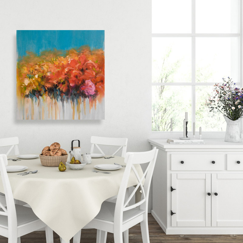 Bouquet de fleurs orange - décor de toile orange contemporain