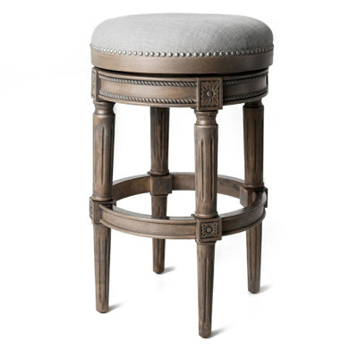 Maven Lane Pullman Backless Stool with Fabric Upholstery
