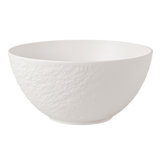 Villeroy & Boch Manufacture Rock Blanc Salad Bowl, Premium Porcelain, Made In Germany, Creamy White, Dishwasher-safe, Microwave-safe, Matte Design, Slate-look, Serving Bowl, 81 Oz Capacity