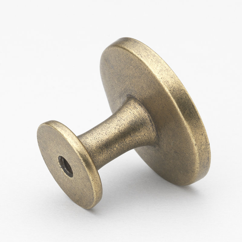 Poignée ronde de 1 1/4 po de diamètre, Laiton antique