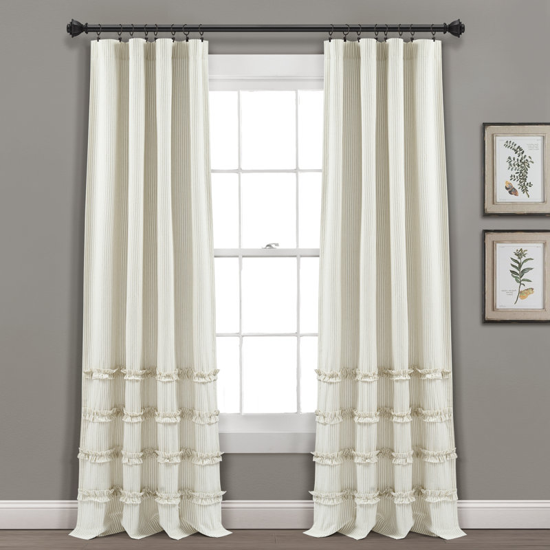 Paire de rideaux 100% coton, Neutre, L 40 po x L 84 po