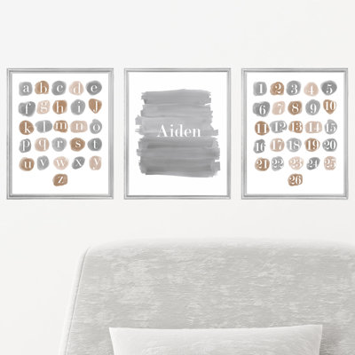 Gender Neutral Kids Playroom Art, Paper Prints in Brushstroke-Block