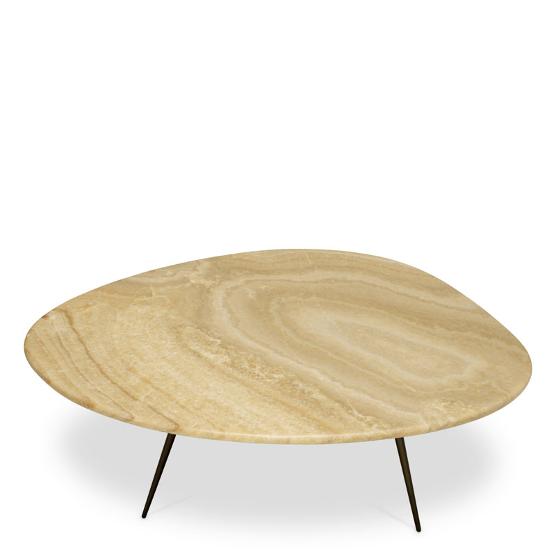 Marble Coffee Table, 13.98" H x 30.71" W x 39.57" D