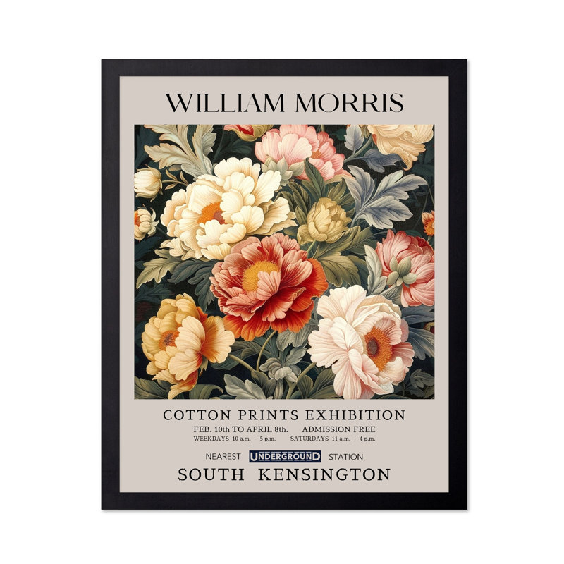 William Morris - pivoine no 2, Unframed, Poster, 18"H x 24"W