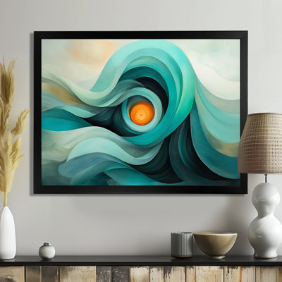 Ombeline Green Orange Cosmic Spiral Abstract Still Lifes III - Abstract Still Lifes Wall Art