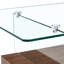 Table basse rectangulaire flottante double couche, pieds en verre brun, l 43,3 po x L 23,6 po x H 16,7 po, pieds en verre brun-1488672583