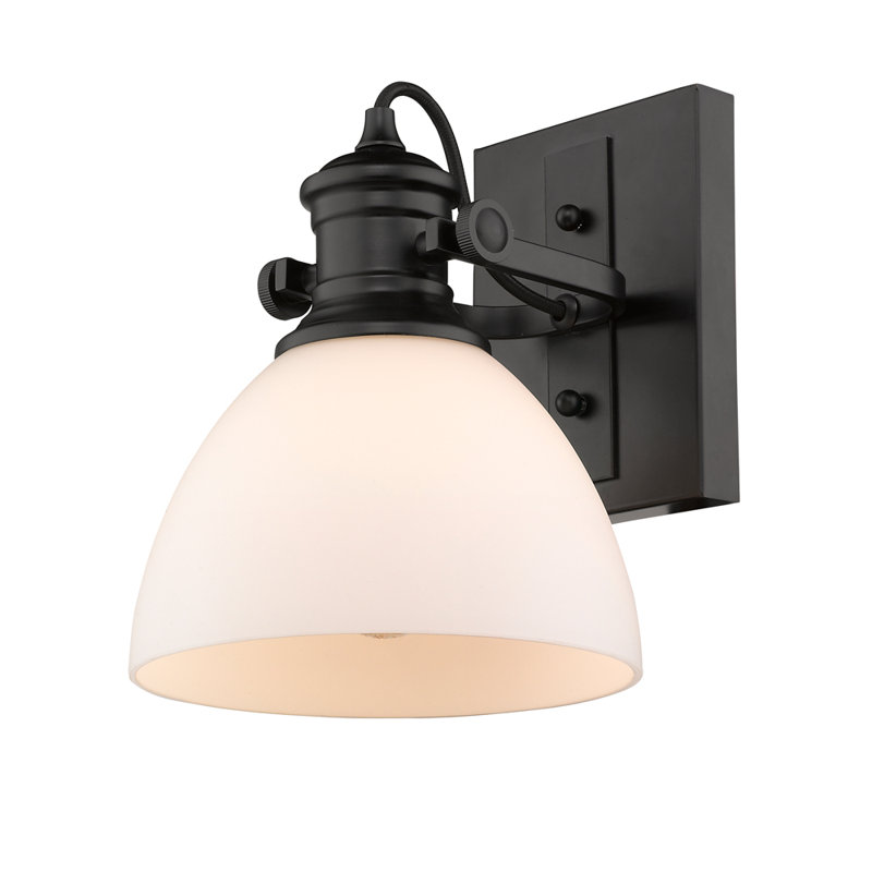 Bales Dimmable Vanity Light, Matte Black, Opal Glass