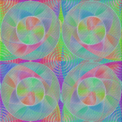 Tapis vert/mauve/bleu à tissage électrique