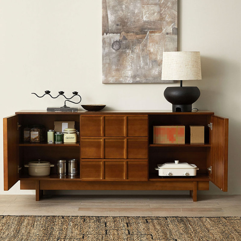 High Appearance Level Accent Cabinet 69.3'' Solid Wood Sideboard