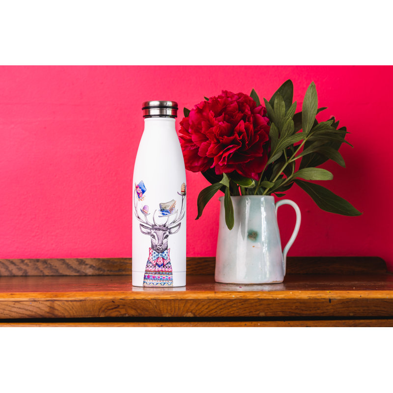 Mikasa x Tipperleyhill Stag Double-Walled Stainless Steel Water Bottle, 500ml