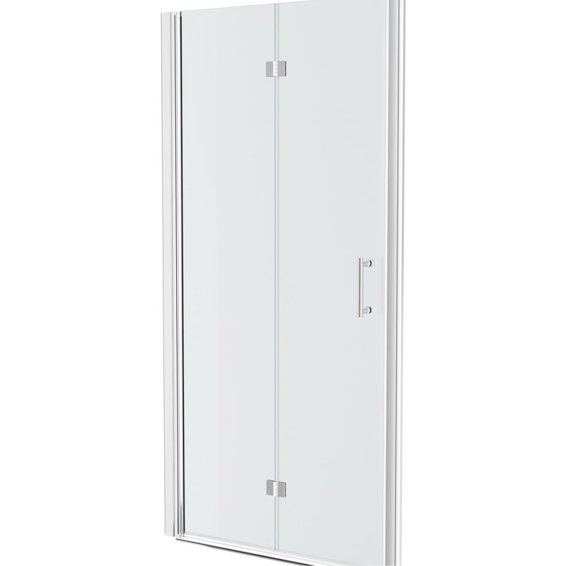 Porte de douche Bi l 36 po x H 72 po, verre trempé, cadre stable, base optimisant l'espace,
