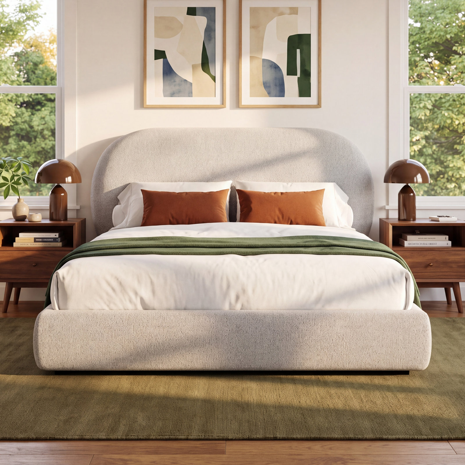 Monolith Upholstered Panel Bed, Queen