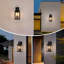 Applique murale d'extérieur 20 po, lanterne murale d'extérieur à lumière de porche, luminaire d'extérieur noir moderne à 2 lumières, ensemble d'éclairage extérieur pour garage, 1 paquet