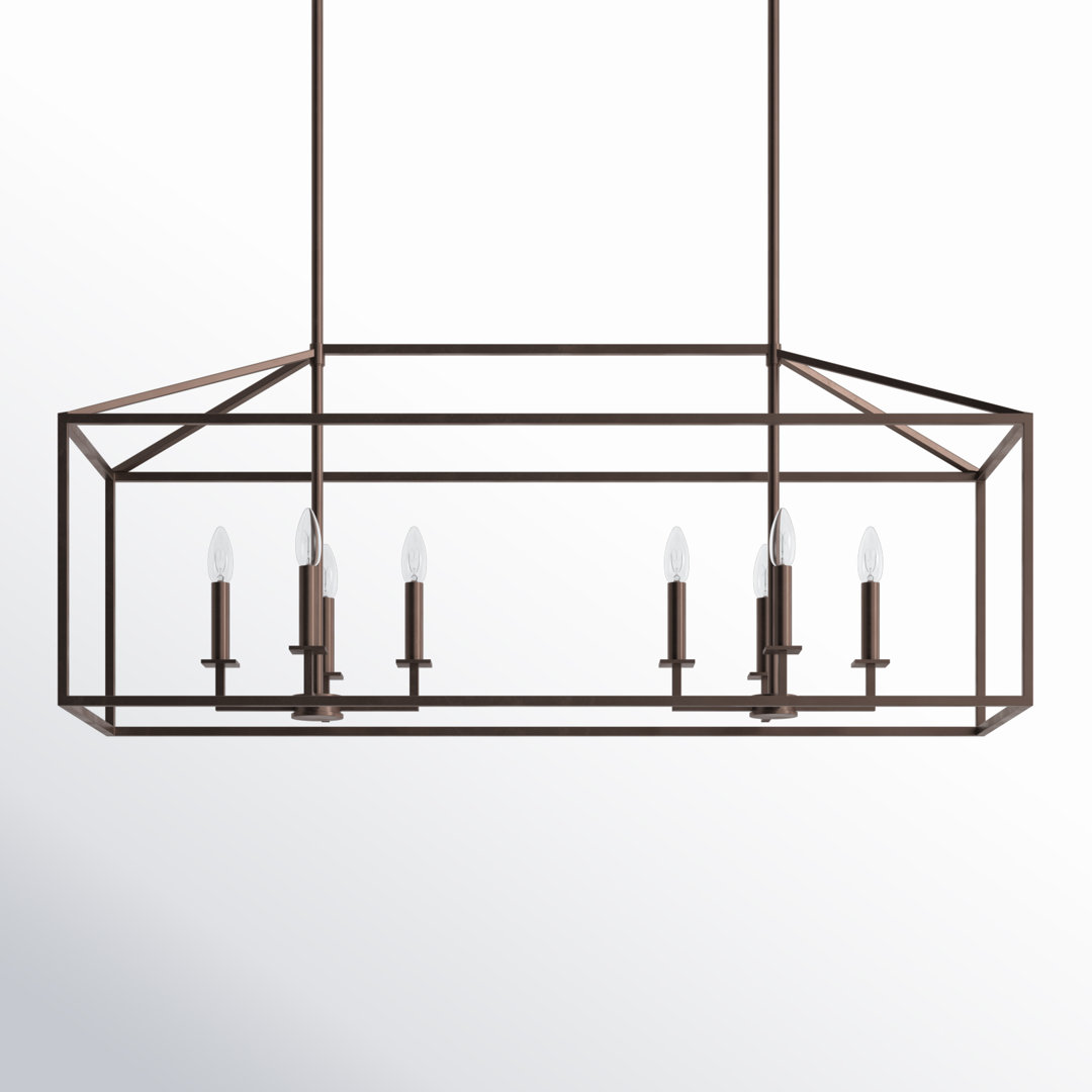 Ellis 8 - Light Dimmable Kitchen Island Square / Rectangle Chandelier Joss & Main Bulb 