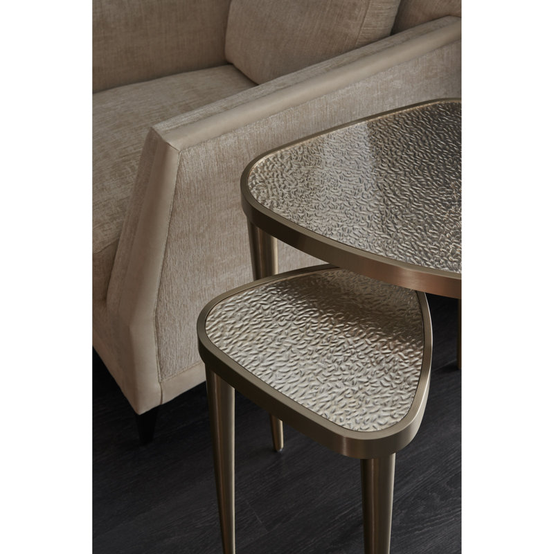 Cuff Links Glass Top Nesting Tables