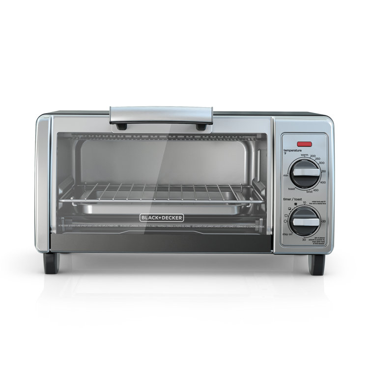 BLACK+DECKER 4-Slice Toaster Oven, Stainless Steel, TO1705SB 