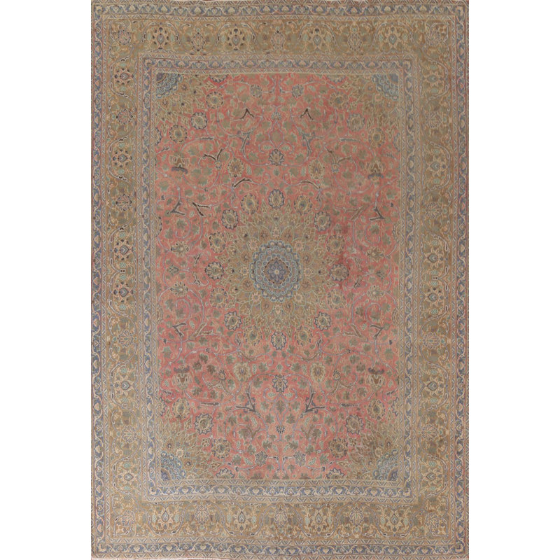Tapis rose floral traditionnel 9 x 12
