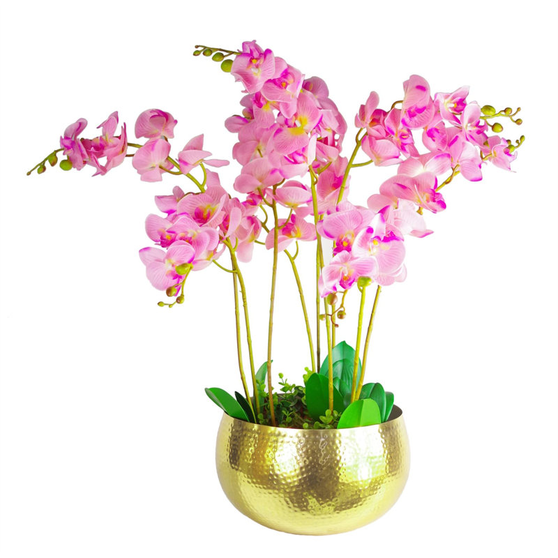 Sevyn Handmade Metal Cachepot, Gold, 20cm H x 30cm W x 30cm D