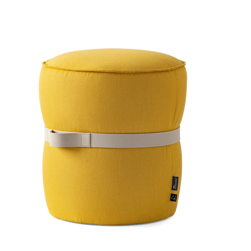 Pof Upholstered Pouf Ottoman, Lemon Yellow