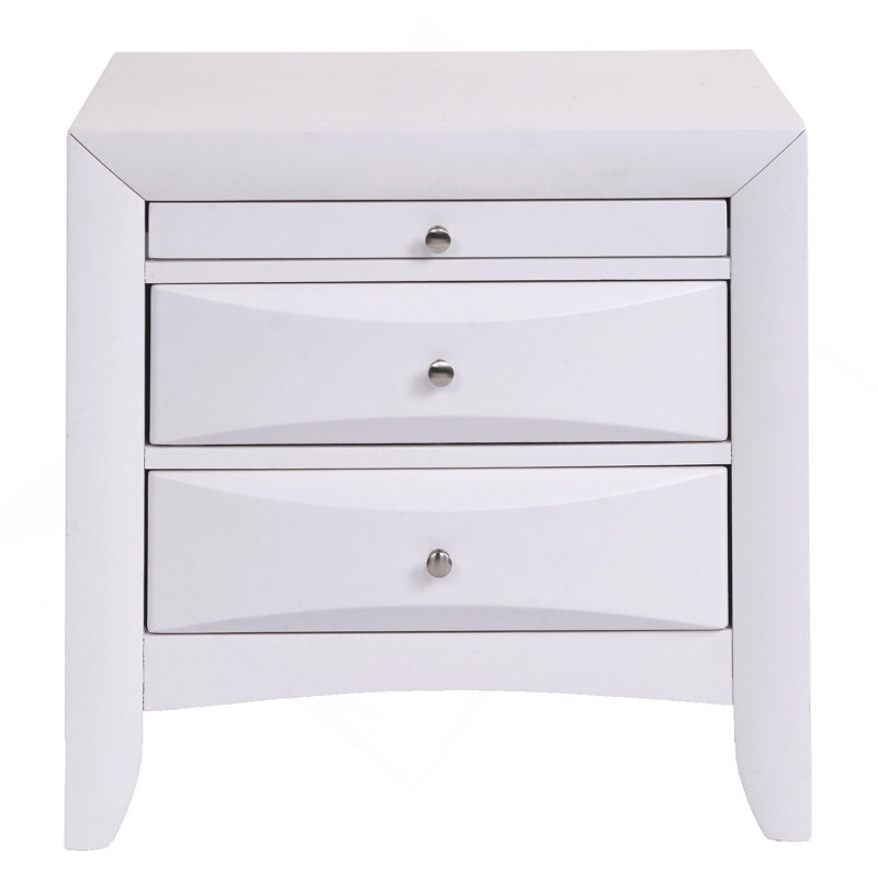 Table de chevet blanche avec 2 tiroirs