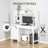 Farmhouse Computer Desk With Hutch And Cabinet, Home Office Desk With Storage, For Study,-1585539640