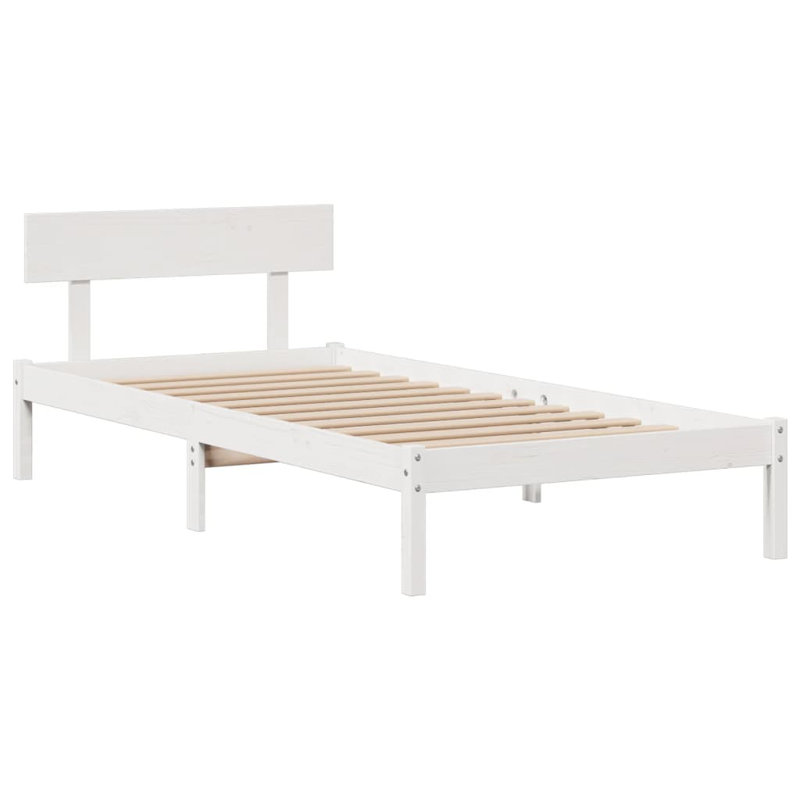 Maxeys Solid Wood Bed, 75 x 190cm, White
