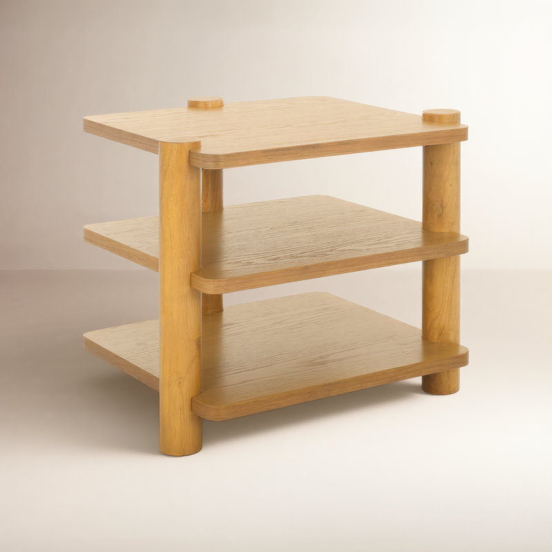 Hepburn 3 Shelf Wood Accent Table, Natural