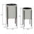 Stacia Round Metal Mid Century Indoor Pot Planter Set-415622410