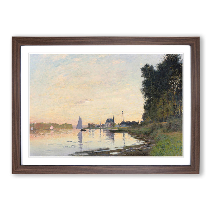 The Shore at Dusk by Claude Monet - Framed Print, 27cm H x 36cm W x 2cm D, Walnut Framed
