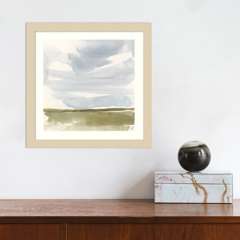 " Open Field Sketch I ", 13.17" H x 13.17" W x 0.88" D, Brown