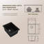 Évier de cuisine simple 15 po x 20 po en composite de quartz noir avec accessoires