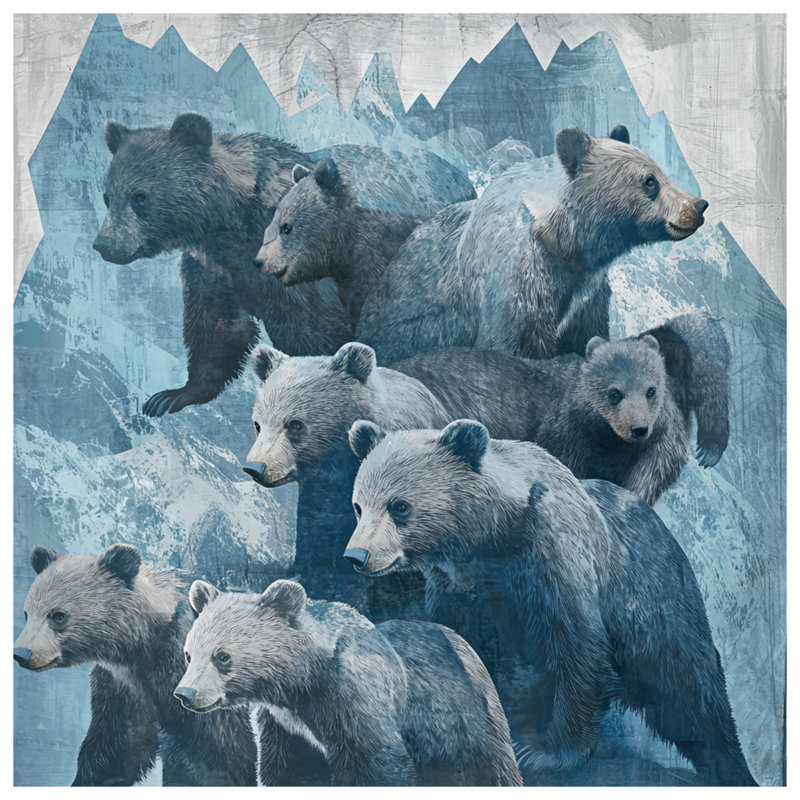 Rideaux de fenêtre Bears In Mountain, 50 po x 92 po - 1 panneau, Transparent