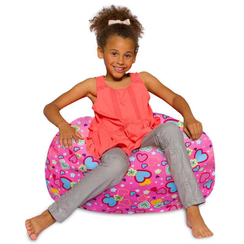 Bean Bag Chair for Kids, Teens, and Adults - Filled with Soft Beads, Includes Removable and Machine Washable Cover - Multiple Colors, Sizes and Fabrics including Soft Nylon & Canvas with Patterns