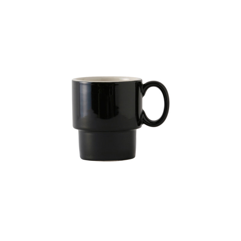 Eggshell Ceramic Coffee Mug, Black/Eggshell White