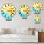 Rose et bleu ananas - grande horloge murale moderne-73152872