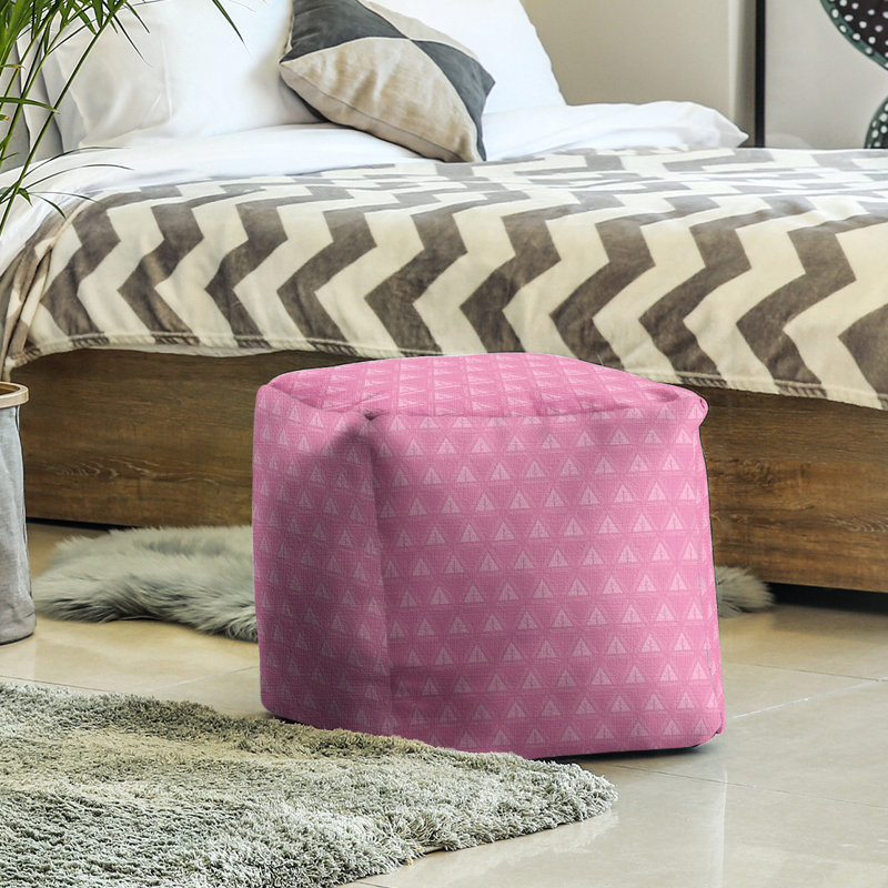 Upholstered Ottoman, Pink
