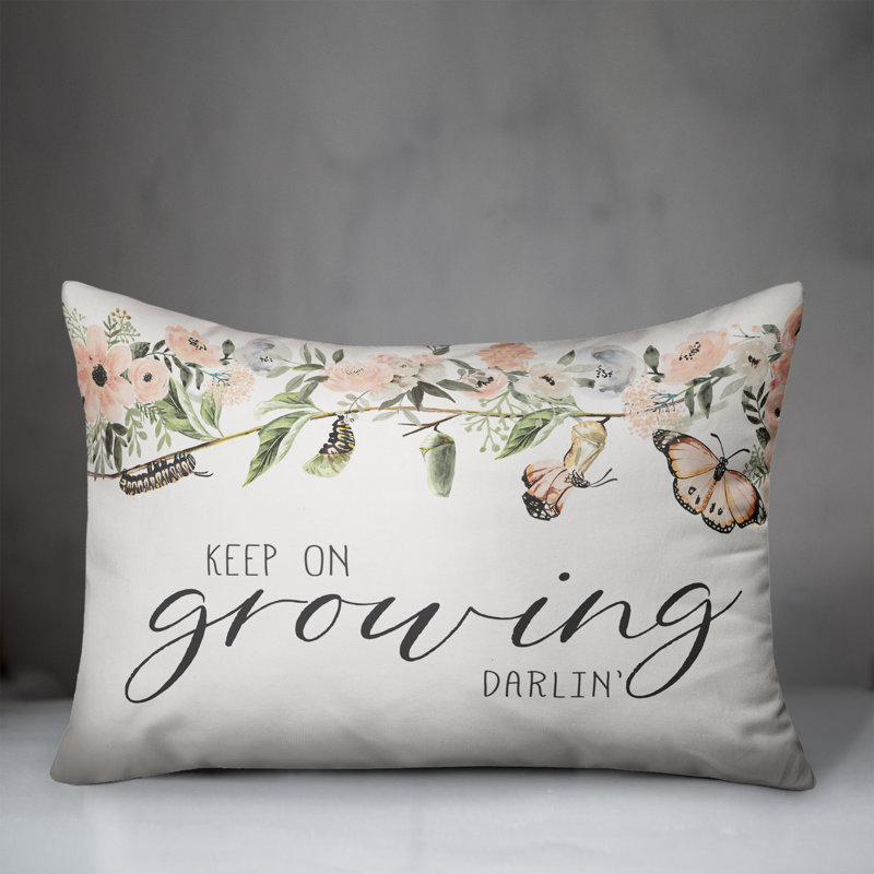 Housse de coussin rectangulaire et insert Keep on Growing Darlin