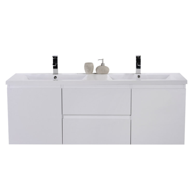 Ensemble de meuble-lavabo double mural 59 po Goodlow Pre
