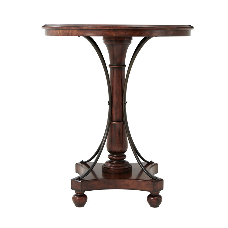 Brooksby Mahogany Round Dining Table with Brass Stretchers
