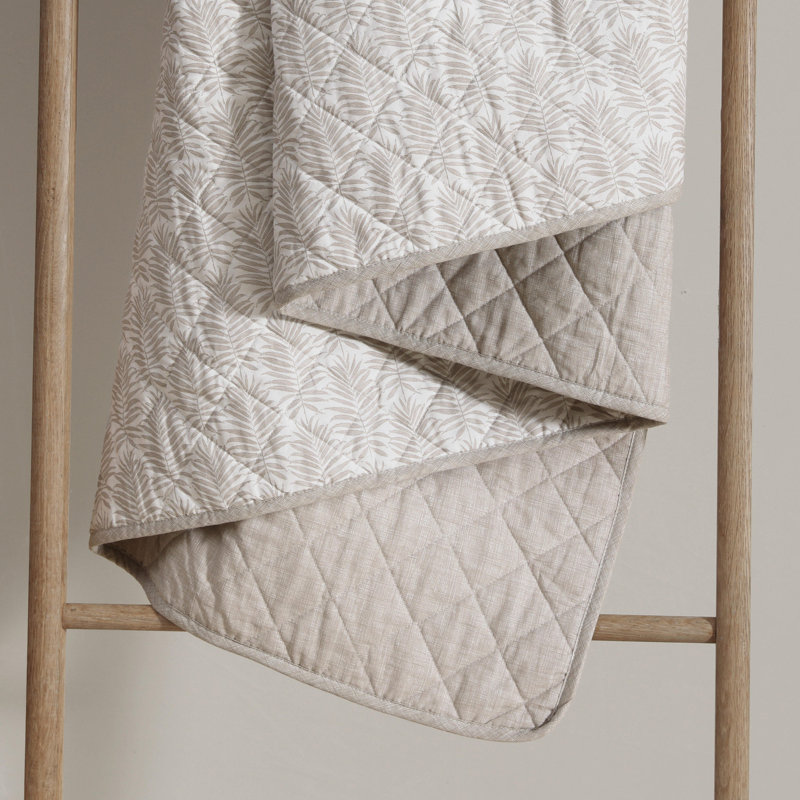 Fronds Quilt, Queen Quilt + 2 Standard Shams, Beige