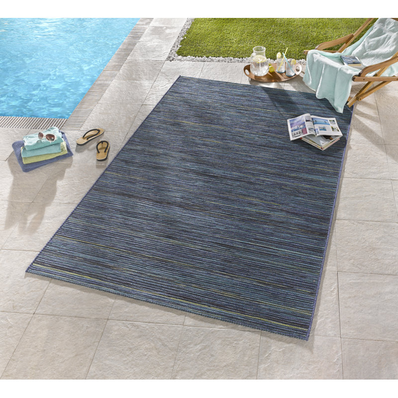 Lotus Flatweave Blue Rug, Rectangular 120 x 170cm